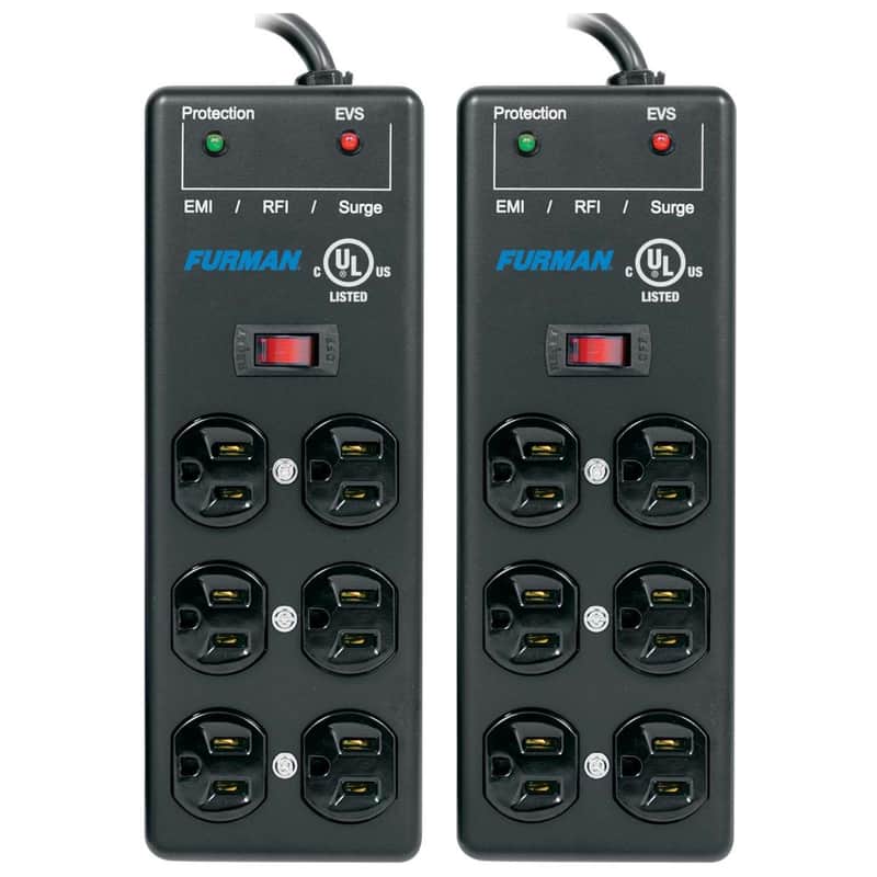 Furman SS6B-PRO 6 Outlet 2X3 15A AC Surge Protector Strip Blocks 2 Pack image 1