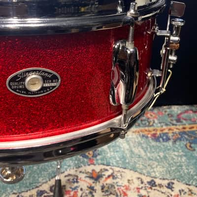 Slingerland - 5.5x14" No. 140 Student Model Snare Drum 1969–1971 - Red Sparkle Pearl image 8