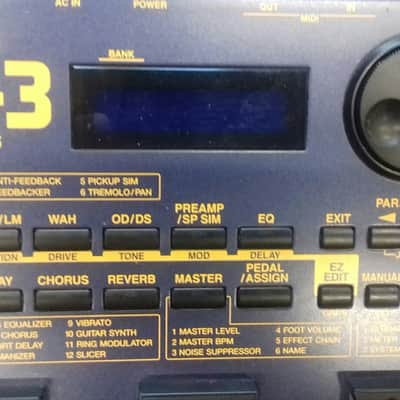 Boss Boss GT3 electric guitar multi effects pedal 1995 blue metal chassis image 4