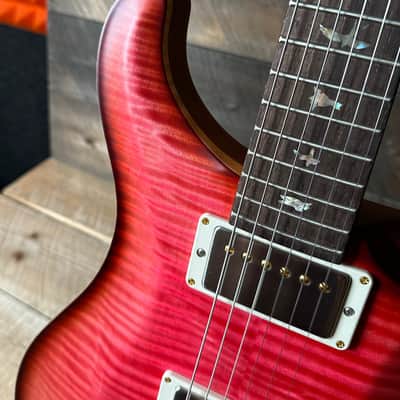 PRS DGT David Grissom Signature Wood Library Flame Maple 10 Top, Brazilian Rosewood FB - RARE! Bonnie Pink Cherry Burst 410959 image 5