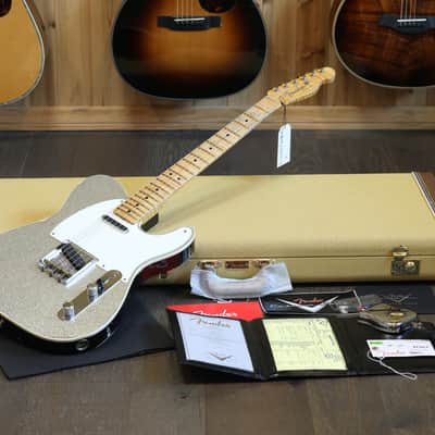 2018 Fender Custom Shop Double Esquire Limited Edition Electric Guitar Relic Silver Sparkle + COA OHSC image 1