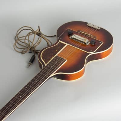 Slingerland Songster Model 401 Solid Body Electric Guitar, c. 1936, ser. #152, chipboard case. image 7