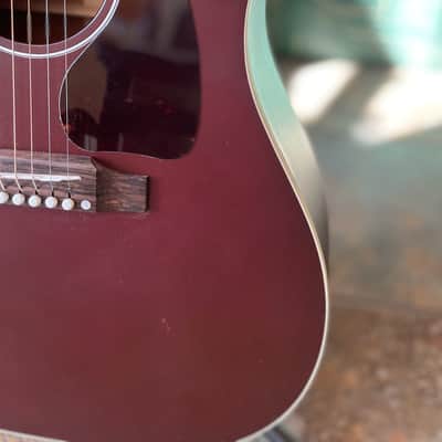 Gibson J-45 Special Acoustic Electric Guitar in Satin Wine Red w/ Gibson Case image 8
