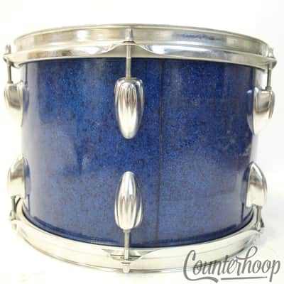 Tama "A" 12x8"Tom Drum Blue Sparkle Vintage 60s Star/Hoshino 6Ply Mahog Stencil image 3