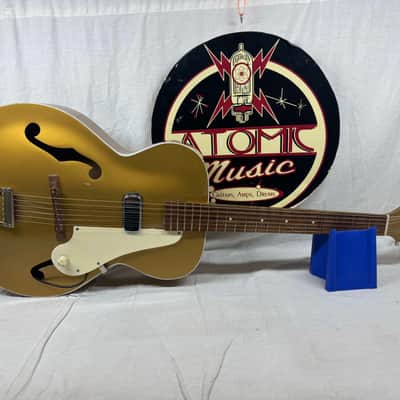 Kay K130 K-130 Archtop Guitar with Chipboard Case 1950s - Gold / Goldtop image 2