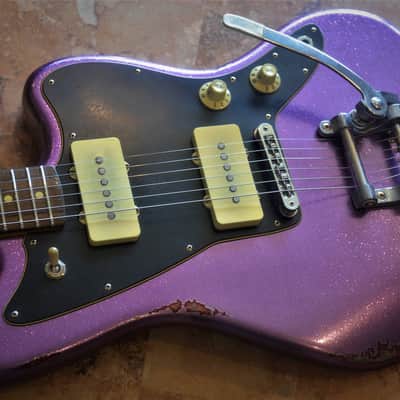 American Fender Jazzmaster Limited Edition Custom Heavy Relic Nitro Purple Sparkle image 6
