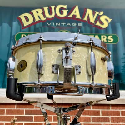 1950s Slingerland Radio King Drum Set White Marine Pearl 20/13/16 w/ 5.5x14 Snare image 15