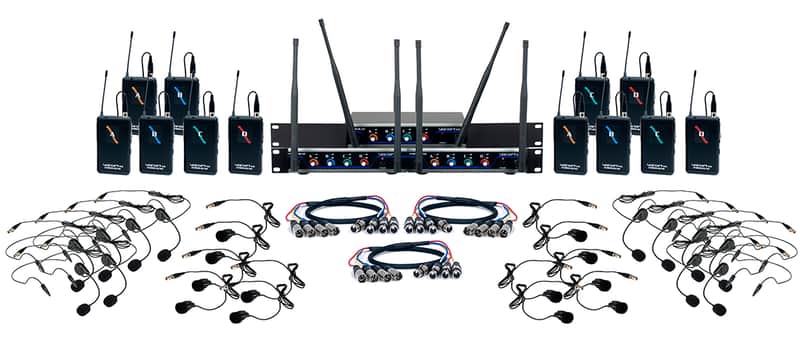 VocoPro Digital-Play-12 12 Channel UHF Wireless Headset & Lapel Mic System with Mic-On-Chip Technology image 1
