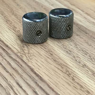Two Vintage Reissue Fender Spec 60s Knobs Slotted Set Screw Tele Light Aged Relic Knurled image 1