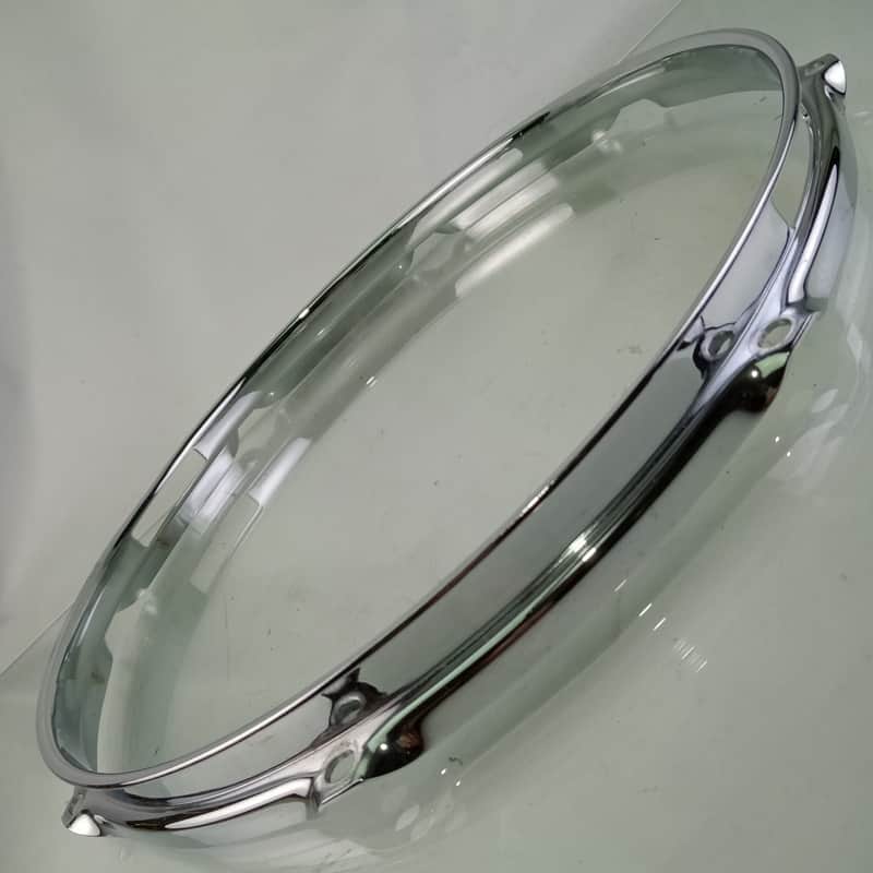 13"8Lug Chrome-BRASS Snare Drum Resonant Rim/Hoop Triple-Flange COB Vintage-Styl image 1
