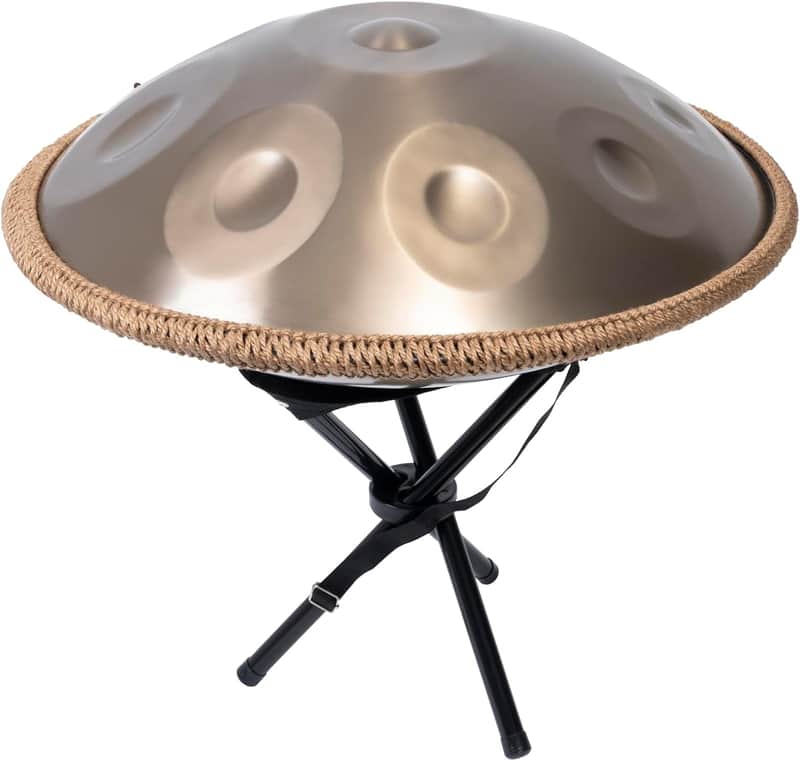 Drum - 22-Inch 9-Note D Kurd 440Hz - Hand Tuning Handpan - Includes Soft Bag, Mallets, Stand, Note Stickers, Cleaning Cloth - Artist Performance Video image 1