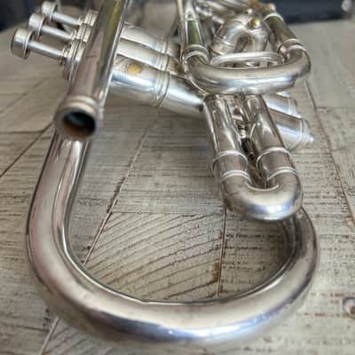 J.W. York & Sons “New Model Monarch” Cornet — c. 1908 — Silver Plate — Serial #18143 — Original Case, Mouthpiece & Maker’s Sash image 10