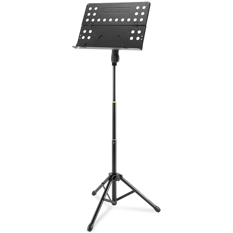 Hercules Orchestra Music Stand w/ Perforated Desk & Tripod Base image 1