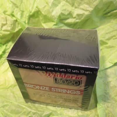 NEW BOX OF 10 SETS - D'addario strings 80/20 bronze acoustic guitar strings EJ12 .013 Medium gauge image 3