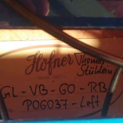2013 Hofner Bass GL-VB-60-R Gold Label German  Lefty Blue with OHSC #6037 image 14