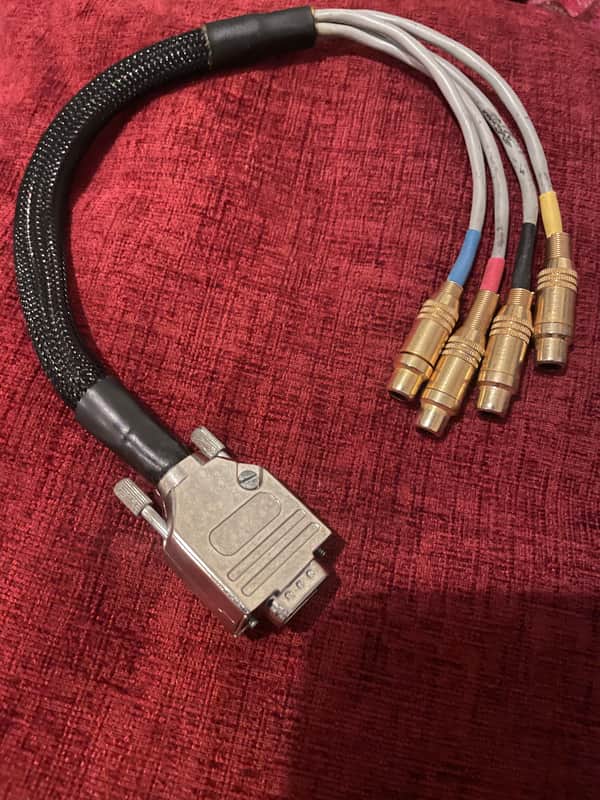 (High Quality) 13" Gold Plated  D-Sub Loom (RCA female) 4 Channels - Gold image 1
