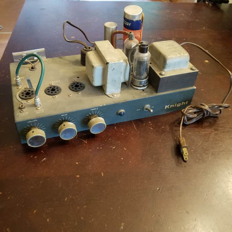Knight rare 83SX234 10 watt mono tube amplifier 2E26 not 6V6 push pull 1955 - blue wrinkle paint image 1