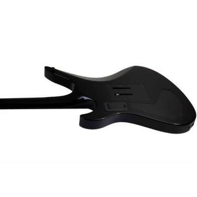 Schecter Synyster Gates Signature Custom Sustainiac - Ebony Fingerboard, Gloss Black w/Silver Pin Stripes image 3