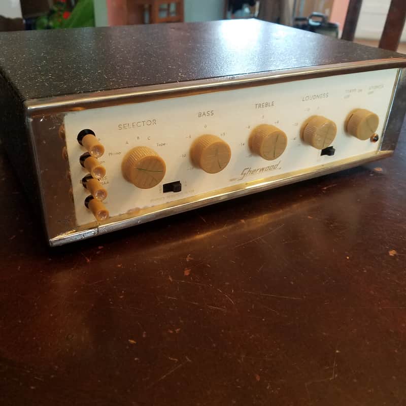 Sherwood Original S1000 Integrated hifi 6L6 mono tube amp Rare 1950s - cream gold speckled black image 1