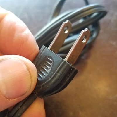 Yazaki one (1) 117V Power Cord Electric Cable cut Japan, not Phalo Vintage non-polarized black 1940s-1960s image 5