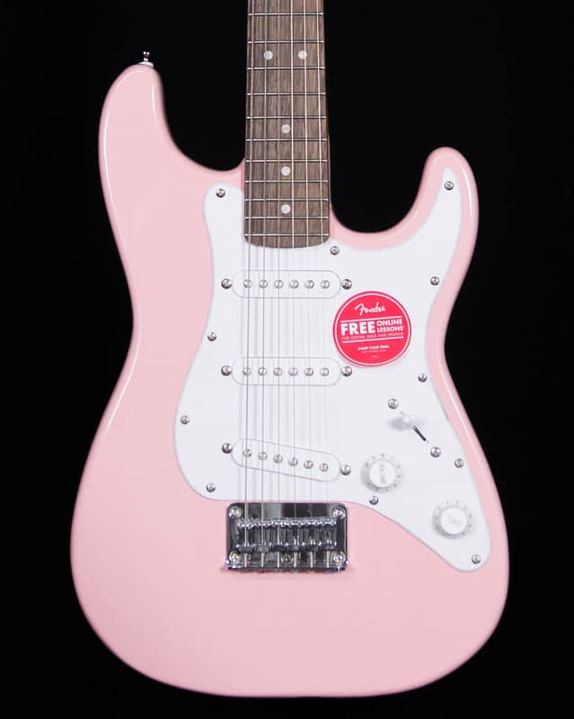 Squier Mini Stratocaster, Laurel FB, Shell Pink image 1