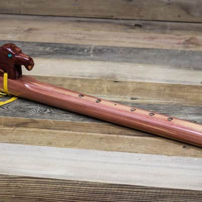 Hawk Cedar Native American Style Flute w/ Eagle Totem image 1