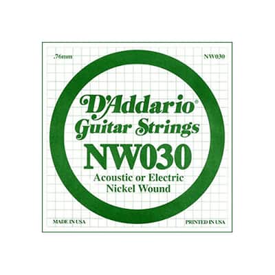 D'Addario NW030 Nickel Wound Electric Guitar Single String .030