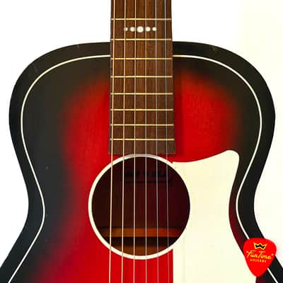 1960s Truetone “Fun Time” 5DC9510 Harmony-Built Redburst Parlor Guitar – “Baby Mama” image 8
