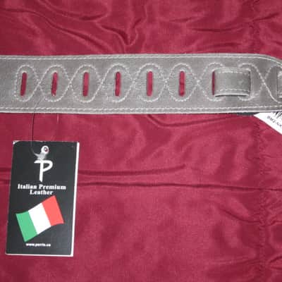 new with tags very near A+ Perri’s Leathers Ltd BM2-NKL 2" Soft Italian Premium Leather Nickel (light gray) / Suede Black Guitar Strap - main side is Nickel Leather / other side is Black Suede (can be reversed) - adjustable length of 35" to about 50" image 13