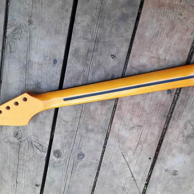50's era inspired rosewood maple guitar neck vintage tint amber st guitar neck replacement fits oems image 4