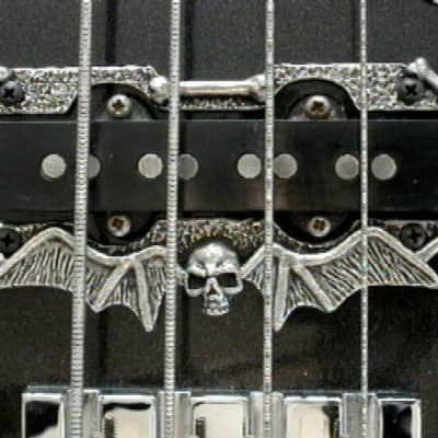 2 Skull pickup rings for fender jazz bass guitar solid metal hand made in USA image 1