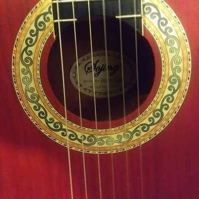 Sojing Electric/Acoustic Classical Guitar Cherry Matte Finish - New image 4