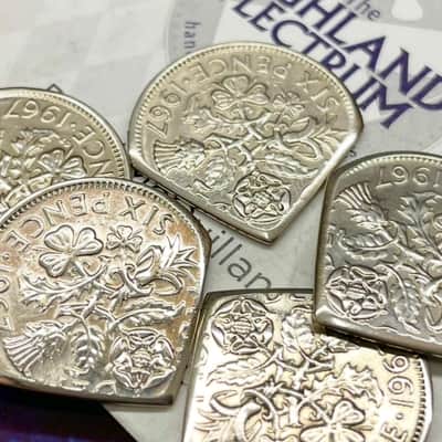 One “Brian May Inspired “ Queen Elizabeth Sixpence Handmade Vintage Coin Pick. image 1