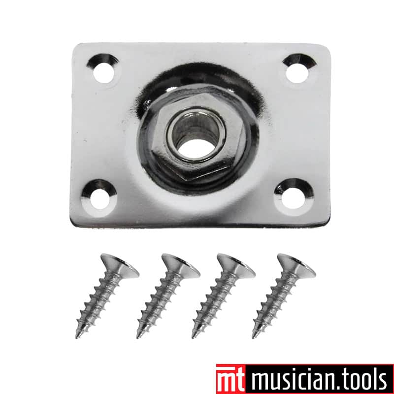 Musician.Tools - Chrome/Silver Rectangle Plate & Input Jack for PRS, Epiphone, Gibson and others image 1