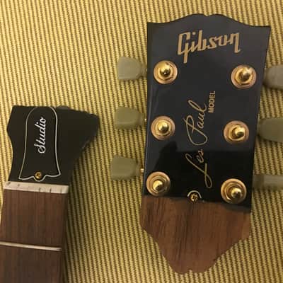 Genuine Gibson Les Paul Studio Neck w/ Broken Headstock & Good Gibson Deluxe Gold Tuners image 6