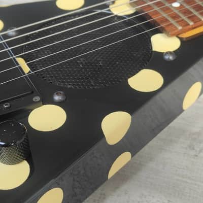 1996 Grover Jackson Japan Mini Rhoads Flying V w/Onboard Speaker/Amp (Polka Dot) image 3