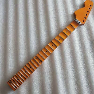 Glossy Finish Maple Guitar Strat Style Neck with Scalloped Fingerboard, Reversed Headstock image 2