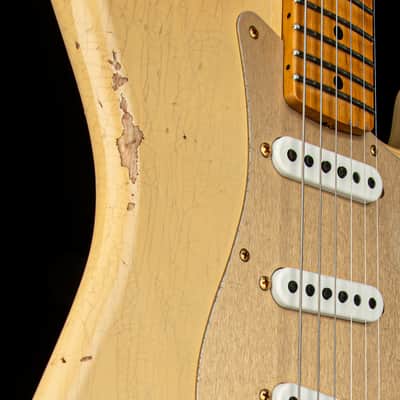 Fender Custom Shop LTD '55 Bone Tone Strat Relic - Aged Honey Blonde with Gold Hardware #81679 image 10