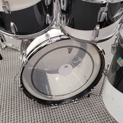Ludwig Vistalite Big Beat 4 Piece Shell Pack 12/13/16/22 1970s - Black / White image 4