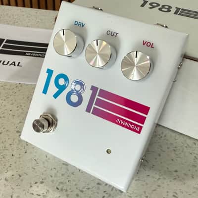 1981 Inventions DRV Overdrive Pedal White Limited Colorway w/ Box, Manual, Pouch & Extras image 4