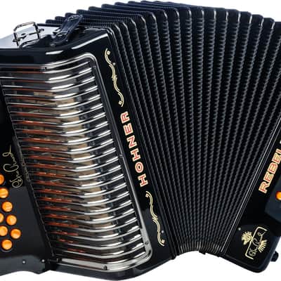 Hohner Rebelde III Black GCF Button Accordion Celso Piña Limited Edition Signature Series Collection +Gig Bag & Straps image 2