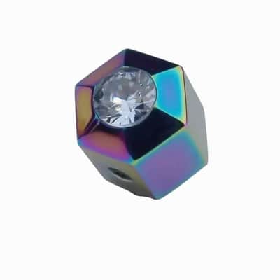 3pcs Guitar and Bass Rainbow Steel Control Knobs with Diamond Top image 2