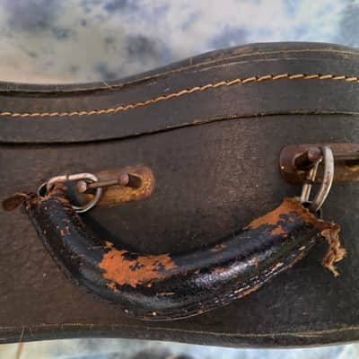 Vintage RARE 1959 1960 Gibson Black Gold Ess and Ess J45 J50 Hard Shell Guitar Case image 7