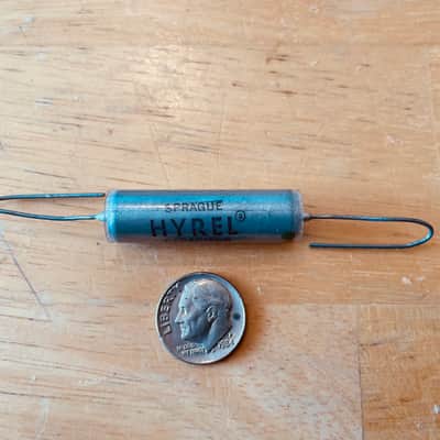 Sprague NOS , ( 2 ) Hyrel .1 @ 200v Caps, Capacitors 50's- 60's Silver image 2
