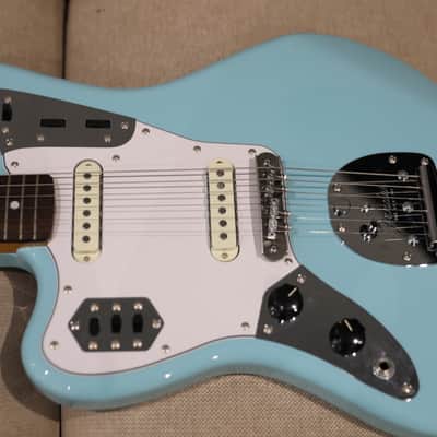 Fender MIJ Traditional '60s Jaguar Left Handed, Daphne Blue upgraded W/ Mastery Bridge image 4