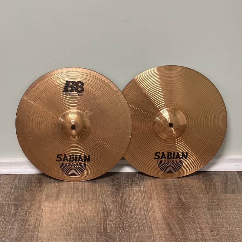 Sabian 14" B8 Hi-Hat Cymbals (Pair) 1990 - 2010 - Natural image 1