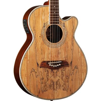 Oscar Schmidt OG10CESM Concert Cutaway Acoustic-Electric Guitar, Spalted Maple image 4