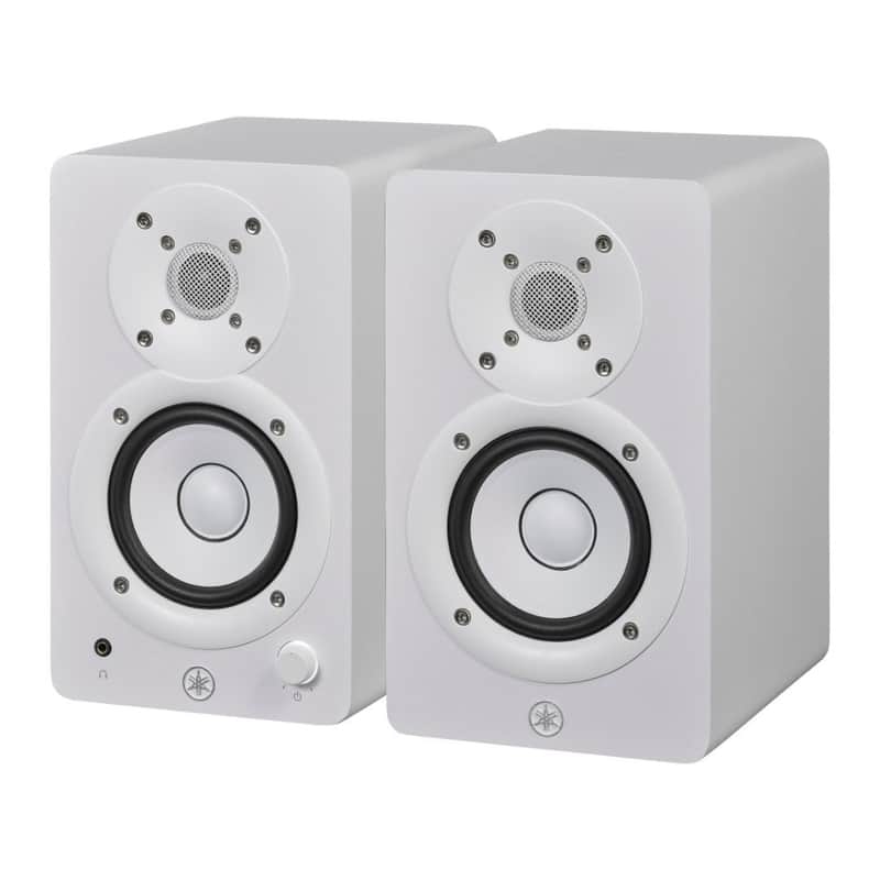 Yamaha HS4 4.5-Inch Powered Compact and Portable Studio Monitors with Class-D Amp (Pair, White) image 1