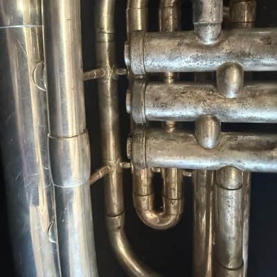 Accord brand Silver Marching Baritone Horn. Made in USA image 13