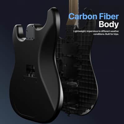 Electric Guitar with Built-in DSP Effects, 4 Presets, USB-C Recording, Headphone Output, Custom Ceramic Pickups, Carbon Fiber Body, with Gig Bag, Strap, Cable & Picks image 2